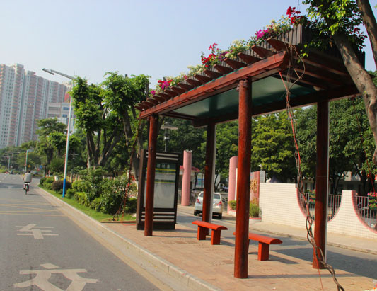 倫教建園林式公交站，一邊開車一邊賞景