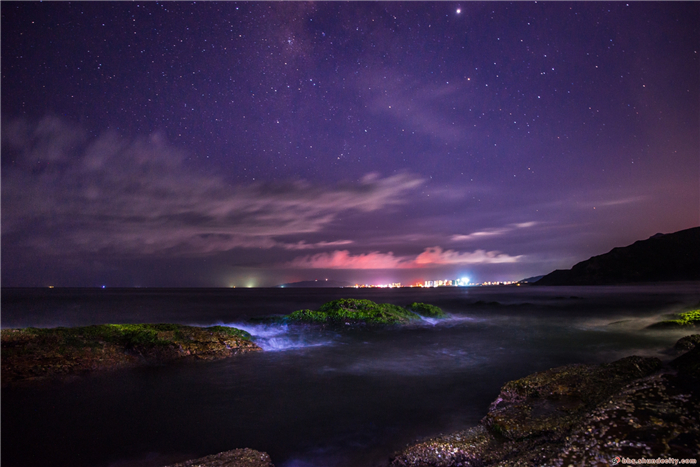 鹽洲海灘的傍晚與黑夜