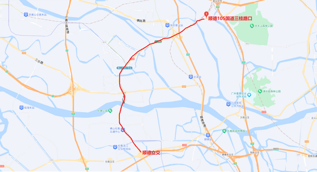 途經3個鎮街！全長15公里，順德105國道有大變化