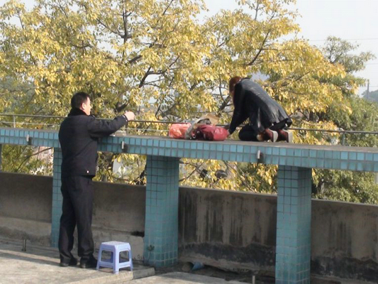 女子傷心緬懷亡夫，意欲跳樓幸被救