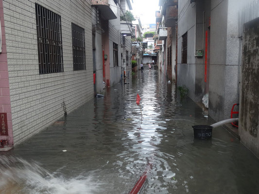 陳村：早上6點水浸街巷，迅速抽水解困