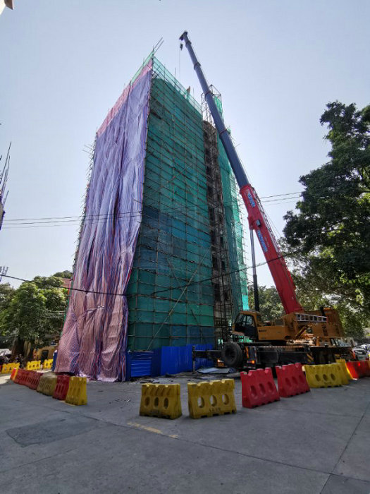 重拳出擊！樂從強制拆除一處高層違建民房