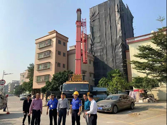 樂從拆除岳步村一高9層半的違法建筑物
