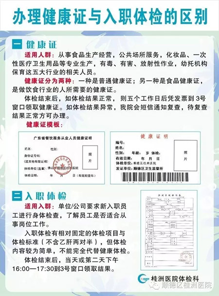 你造嗎？健康證和入職體檢是有區別的……