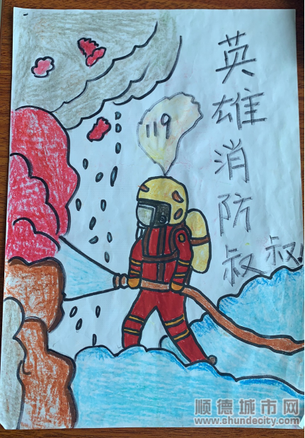 小朋友畫畫向消防員致敬。.png
