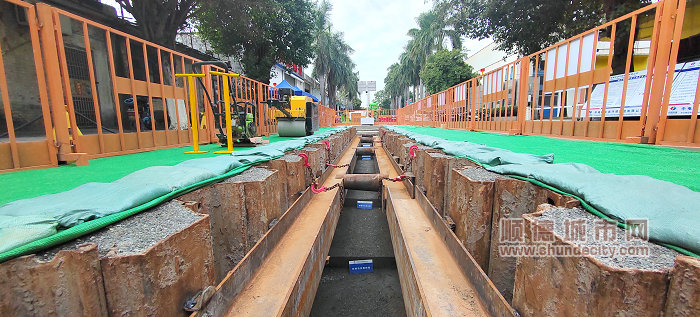 群力圍、石龍圍試點聯圍工程的北鎮碧江工業區市政管網建設工程正在加緊施工。.jpg