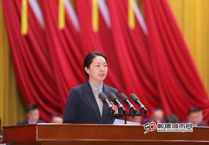 順德區(qū)委副書記、區(qū)長呂園園作政府工作報(bào)告.jpg