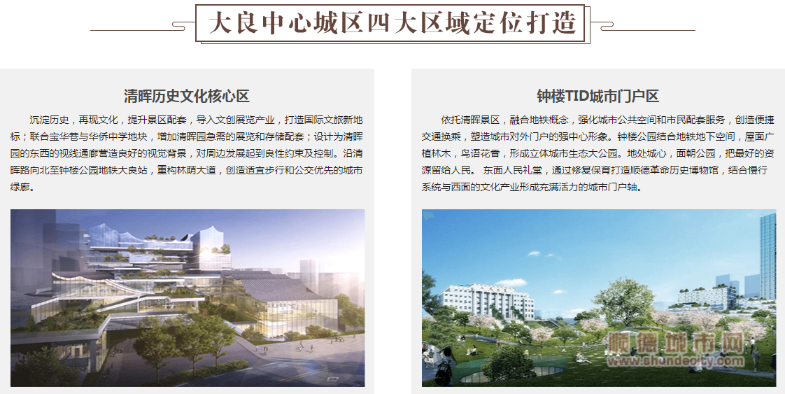 四大區域，大良中心城區未來將這樣規劃