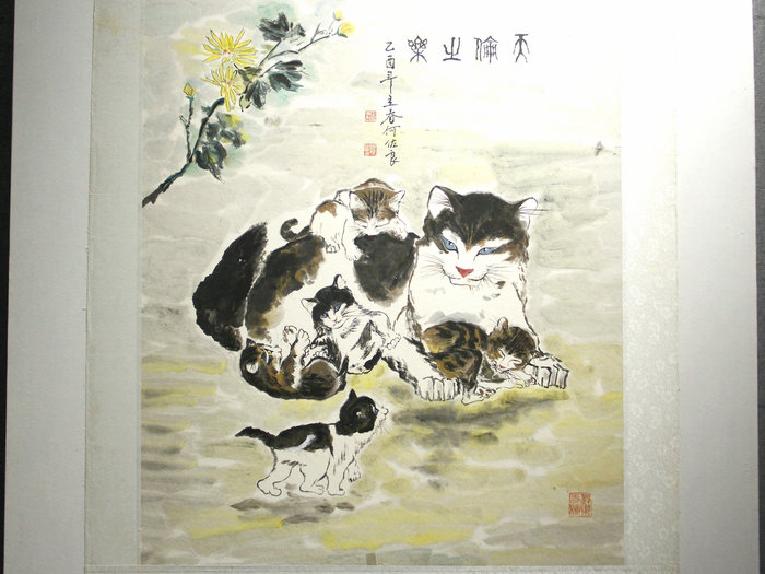 勒流：書畫家何佐良畫的貓好可愛，寫的字更是絕
