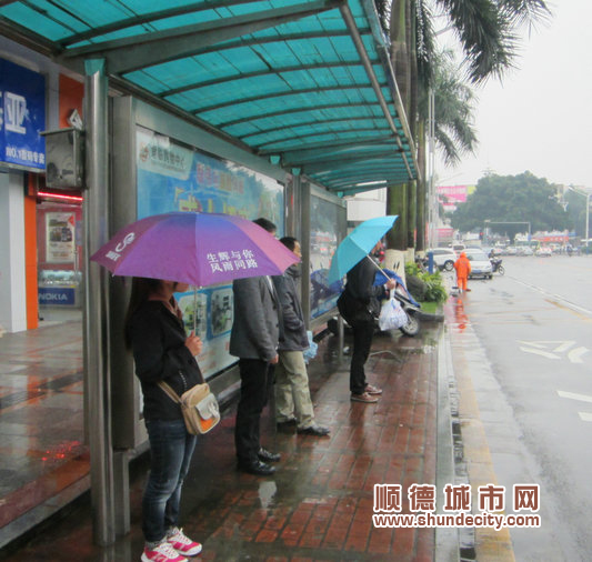順德公交站無候車亭