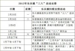 2012樂從鎮“三八”活動安排